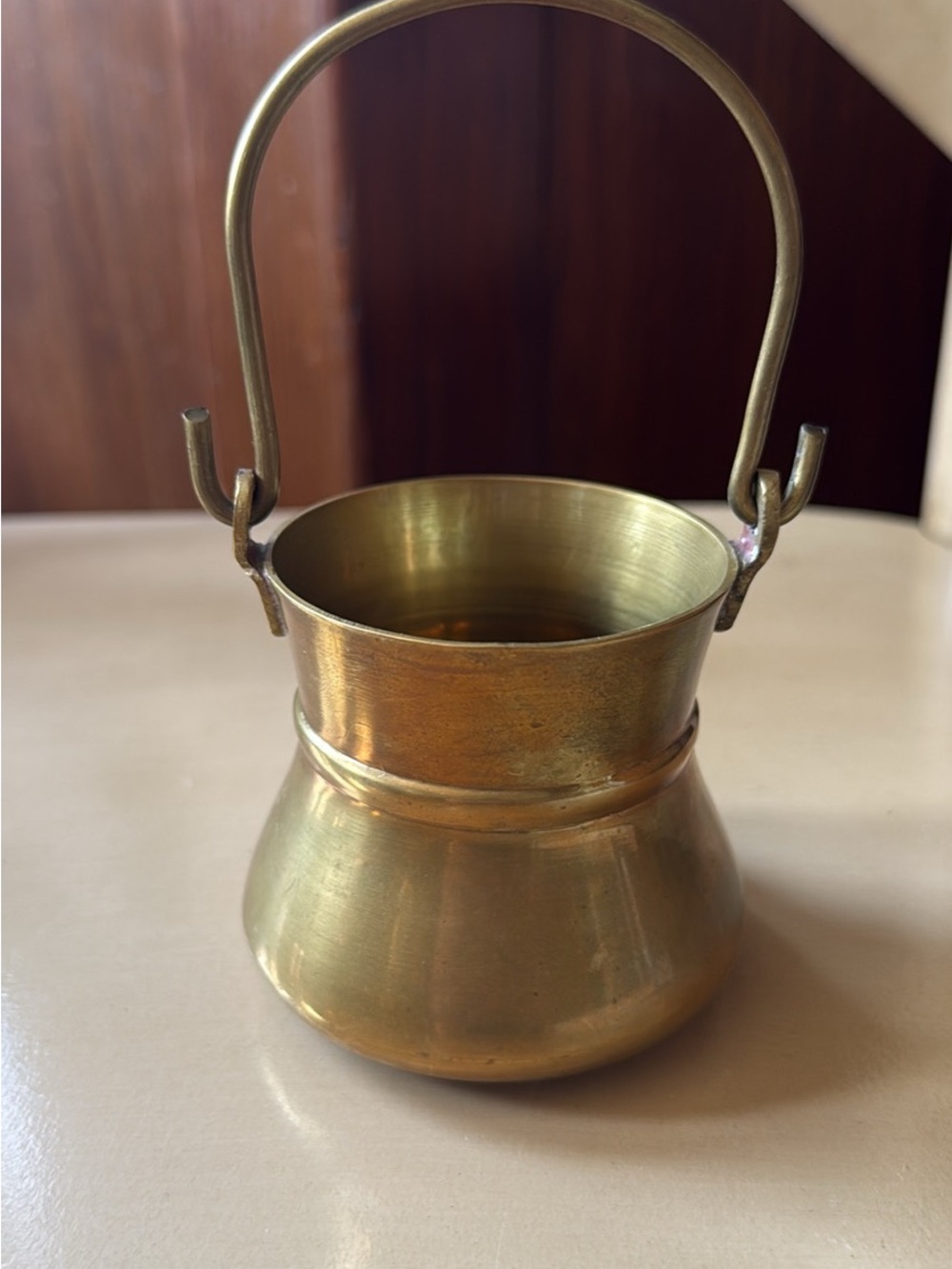Vintage Brass Bucket - Match Stick Holder, Small Vase, Cottage Core Decor